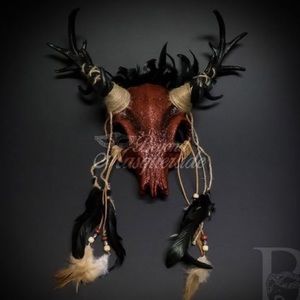 Halloween costume mask ram skull animal mask